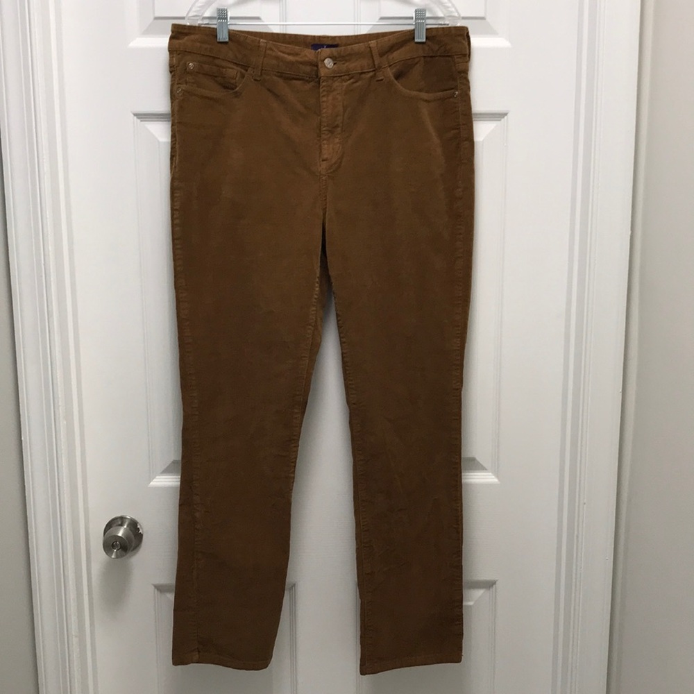 NYDJ corduroy pants cognac color 12